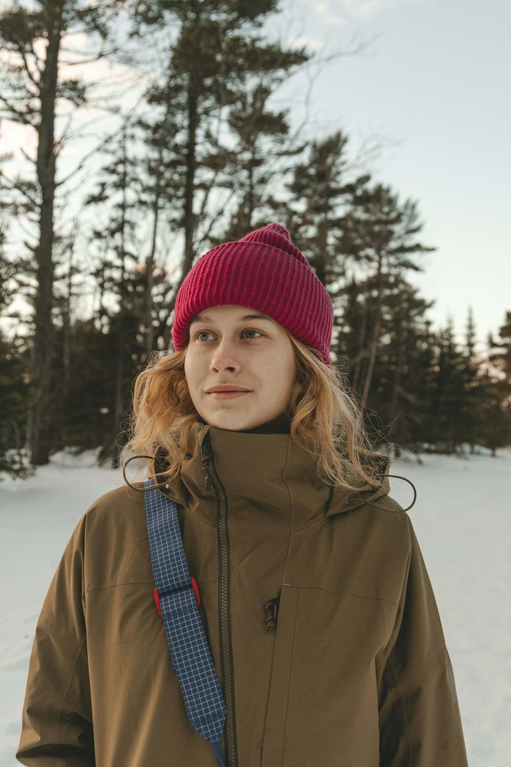 A Women Standing in snow