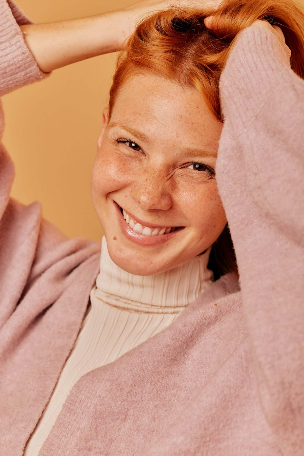A Woman with long red hair