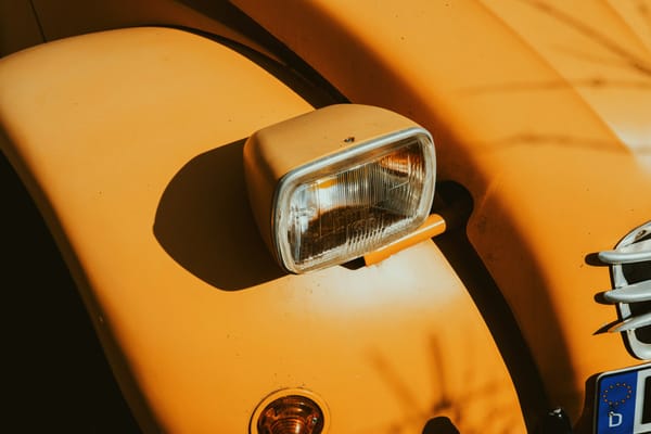 Orange Vintage Car headlight
